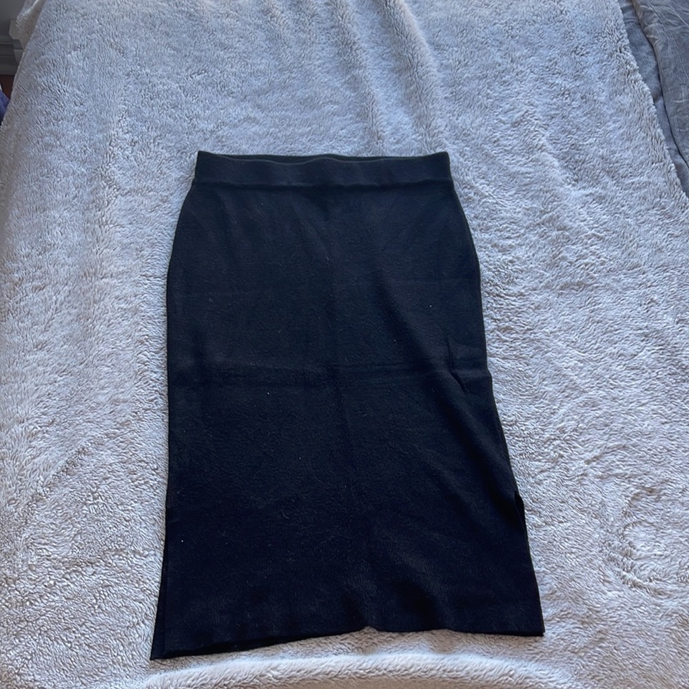 Simple Wool Black Skirt